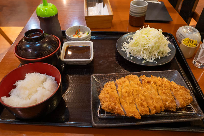 Japan-Kobe-Shinkaichi-Harborland - Most places had lines, the pork schnitzel place did not, so pork schnitzel time it was. Yes I know it is called katsu.