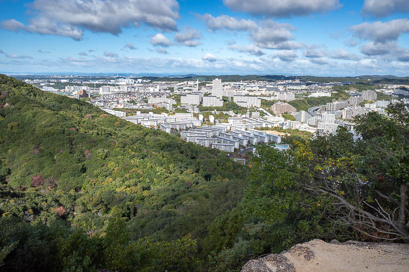 Japan-Kobe-Hiking-Higashiyama - I thought the rocks and gravel on today's trail reminded me of South Korean hikes, and then these apartments also reminded me of Korea.