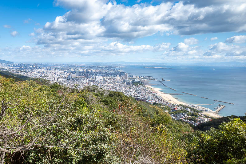Japan-Kobe-Hiking-Higashiyama - One last view of the coast back towards central Kobe.