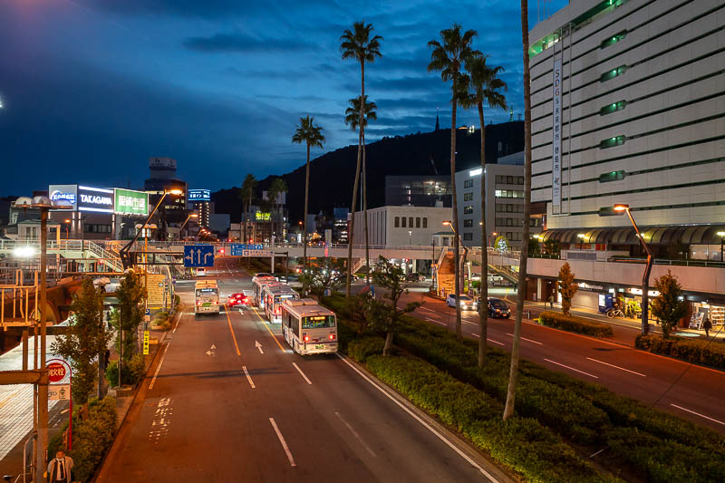 Japan-Tokushima-Ramen - To get from the station area to the old city area, you can follow the above ground walkways, which ensure the stores below get zero foot traffic. The 