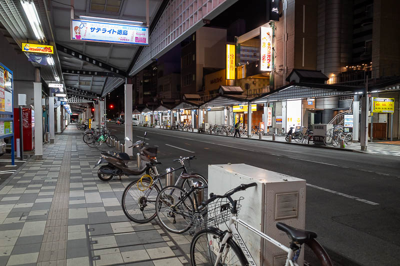 Japan-Tokushima-Ramen - A lot of bikes, not many cars.