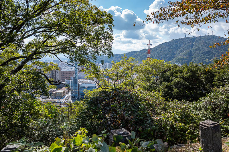 Japan-Tokushima-Castle-Mount Bizan - And finally, they have also seemingly tried to ensure there is no view. This is the best I could do. There is Mount Bizan from earlier too. That was a