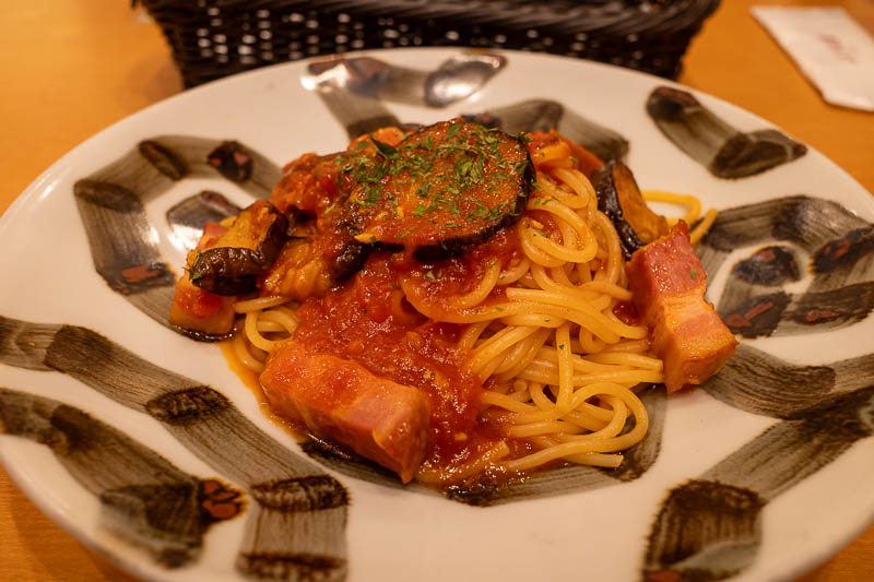 Japan-Tokushima-Mall-Pasta - Because here is my small serve of pasta, over priced at about $12, although I think it may have included all you can drink coffee and soft drinks. It 