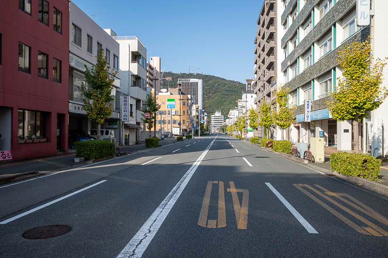 Japan-Tokushima-Takamatsu-Train - A random Tokushima street with mostly closed down businesses. I suspect Takamatsu will be quite different in this regard.
