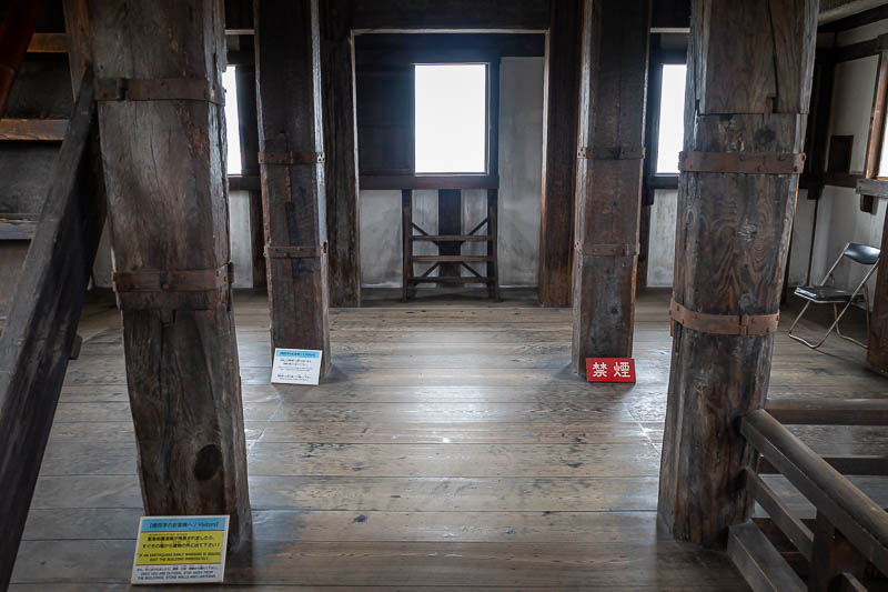 Trip 13 to Japan - October and November 2025 - All the silly signs at the base of the pillars ruin every photo. One of them warns that if an early earthquake warning occurs, flee now in terror.