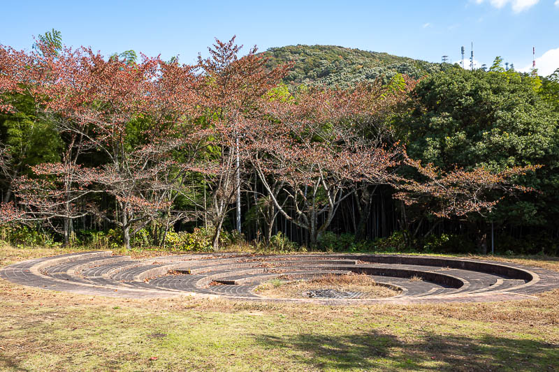 Japan-Takamatsu-Hiking-Kotohira - Looks like some kind of sacrificial altar, but according to the map, it is a camping area.