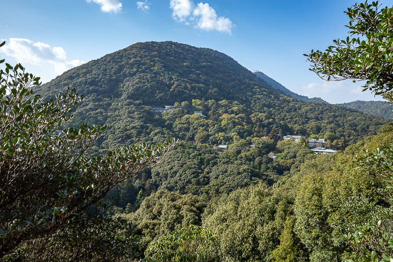 Japan-Takamatsu-Hiking-Kotohira - That is the mountain I half slid down following pink ribbons.