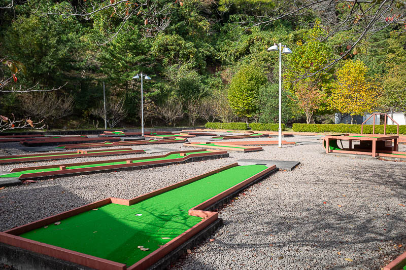 Japan-Takamatsu-Hiking-Mount Inazumi - I could have stopped and played a round of mini golf, of course there was no one else around. There are however toilets and vending machines.