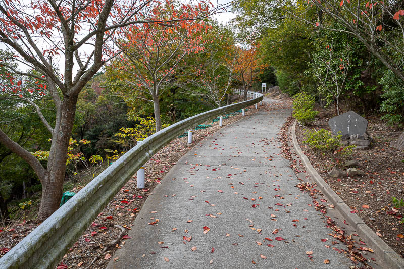 Japan-Takamatsu-Hiking-Mount Inazumi - As always there is a satellite spy station on one of the summits, and a hidden road to get there. You only have to walk on it for a hundred metres or 