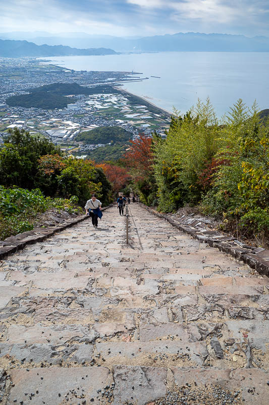 Japan-Takamatsu-Hiking-Mount Inazumi - It is also the only spot that I saw any other people at all, because they walk up this stair case from the sea, but not to see the shrine....