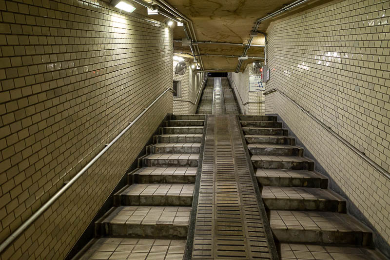 Japan-Takamatsu-Okonomiyaki-Mall - A surprise underpass in the middle of nowhere, with no choice but to use it. I spent some time down here trying to figure out why it was here, I could