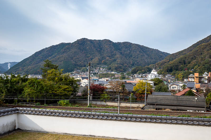 Japan-Okayama-Castle-Hiking - On the way up to the hiking trail I wandered into a shrine, but prayers were going on so I took this photo from the gate and left.