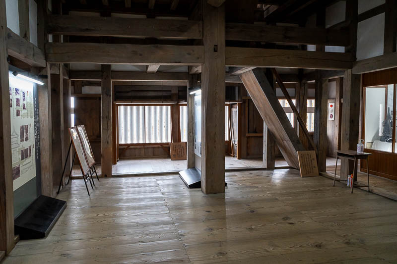 Japan-Okayama-Castle-Hiking - The bit you are allowed inside of (after removing your shoes) does not appear to be that old. I am confused by all of this, the wikipedia article whic