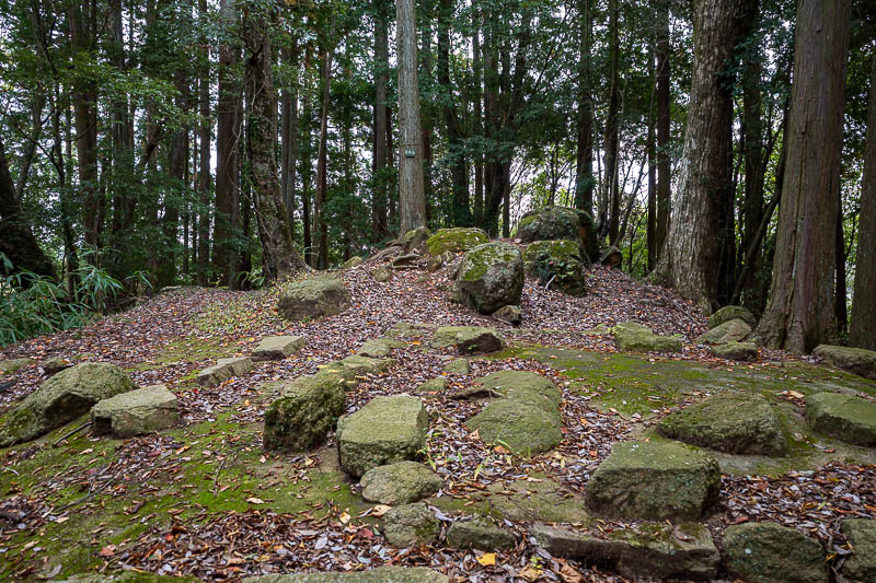 Japan-Okayama-Castle-Hiking - Up the hill a bit, there are some rocks where more castle used to be.