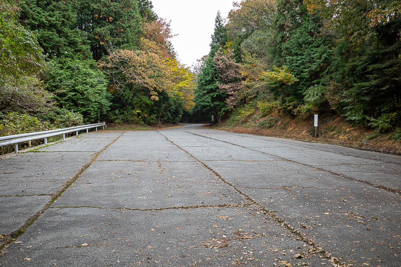 Japan-Okayama-Castle-Hiking - Then you get to a car park. But you are not allowed to use it. The road is blocked before this point as you head back towards town, thus forcing peopl