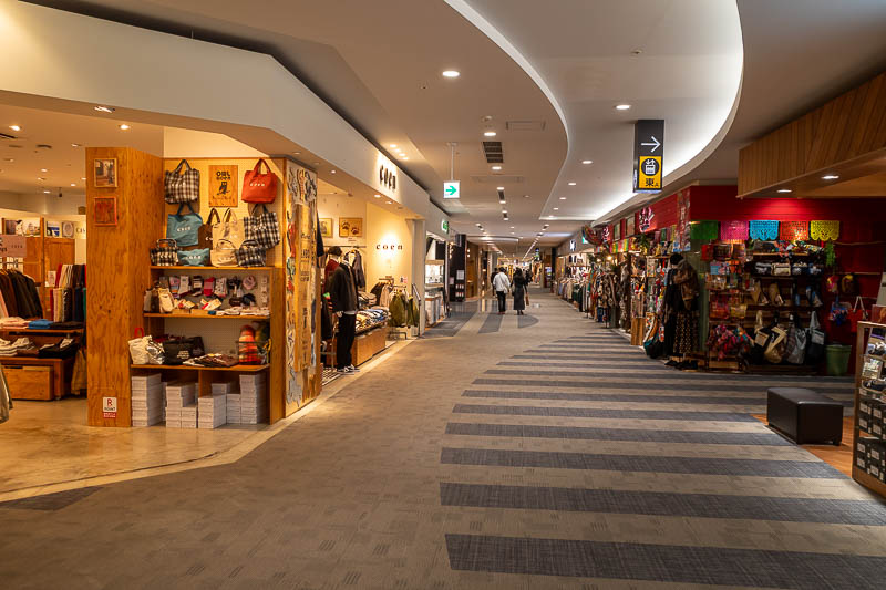 Trip 13 to Japan - October and November 2025 - After completing my loop of darkly lit streets, I am back at the Aeon. It has many levels, the lower levels are just shops, with carpet.