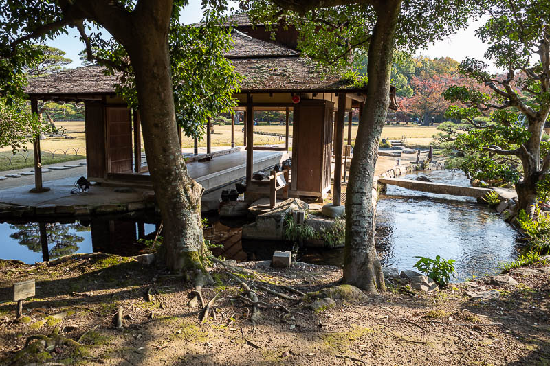 Trip 13 to Japan - October and November 2025 - I now did another lap in the reverse direction. This little hut with the creek running through it had confusing signs, one advised you how to put your