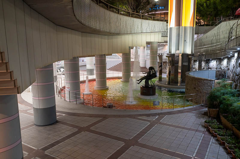 Trip 13 to Japan - October and November 2025 - Back near the famous garden I found an underground fountain. There is also a cactus garden terrarium (not pictured), and public toilets. What more cou