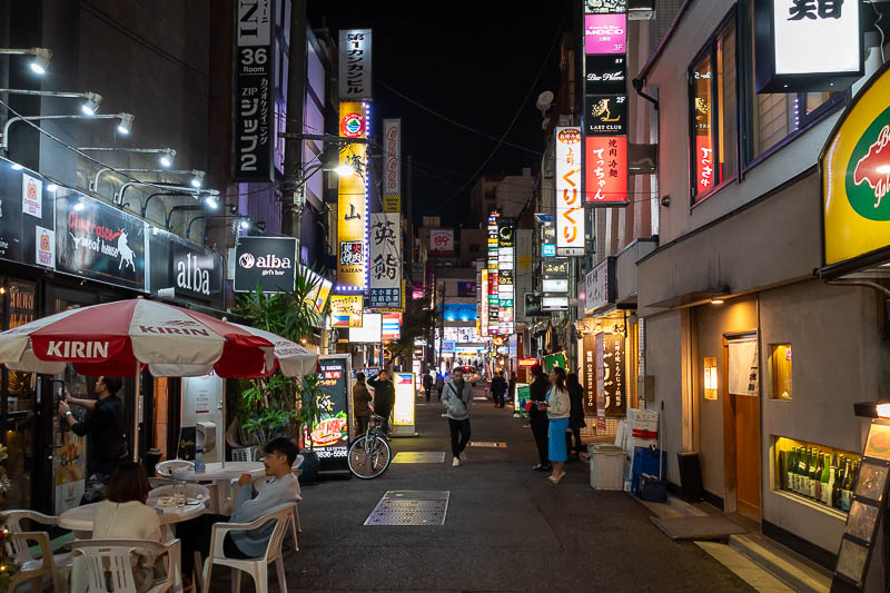 Japan-Tokyo-Ueno-Wontons - Now for the Ueno red light district. The nationality of sex slave choice here seems to be Filipino, I know this because they all said to me 'hello, Fi