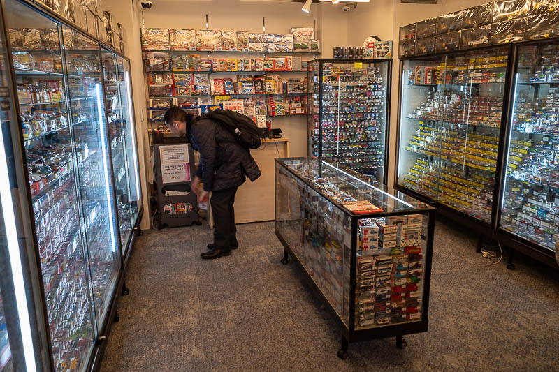 Japan-Tokyo-Shinjuku - I spotted a model car shop. Specialising in just matchbox sized cars. These are all secondhand. This shop had 3 levels, and an annex store across the 