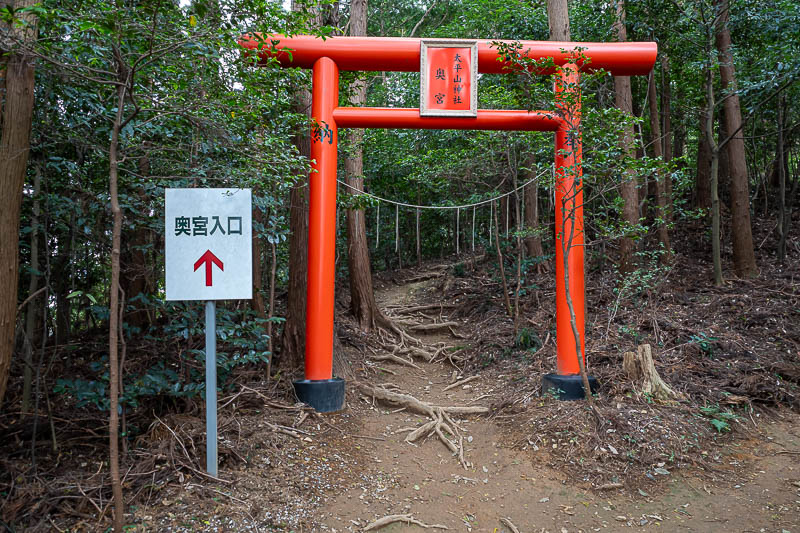 Japan-Tokyo-Hiking-Iwafuneyama-Koishiyama - A red gate in the forest. The ancient priests used these to teleport between shrines, stargate style.