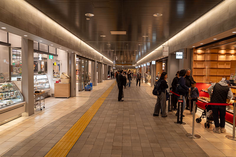 Japan visit #14 - October and November 2026 - Inside the JR lines gates but before the Shinkansen gates in Ueno station has a lot of shops and restaurants, and no people. Very relaxing.
