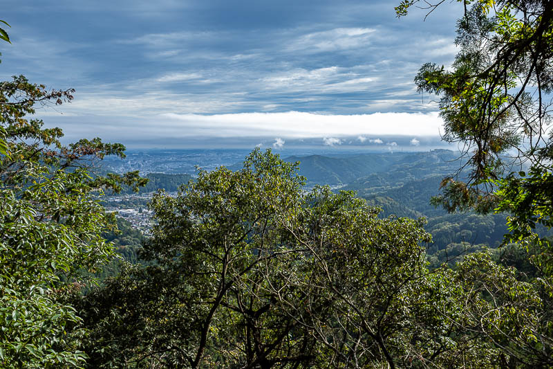Japan-Tokyo-Hiking-Mitake-Hinodesan - There are not too many views to be had on this hike. This is one of them. I had just passed a bunch of chanting cosplaying Shinto priests, I asked if 