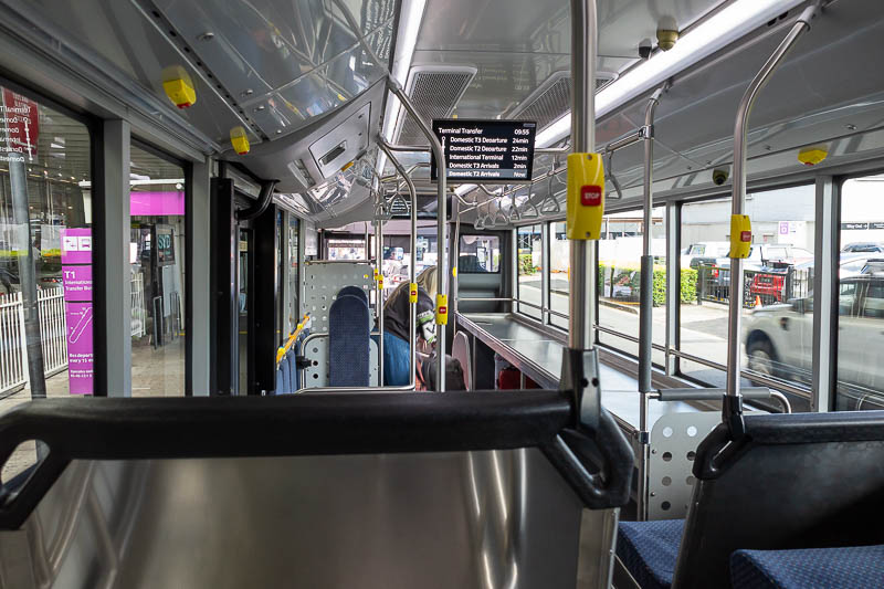Sydney-Airport - I need to prove that I took the bus. Here is the proof. You can see the departure and arrival info on the screen which proves I did not just steal a r