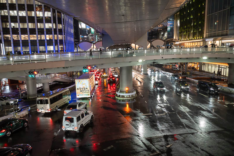 Japan-Tokyo-Shibuya-Ramen - Last photo before heading back to the subway, an overpass, with an overpass above me to provide shelter from the rain. Tomorrow, rain, hail or shine i