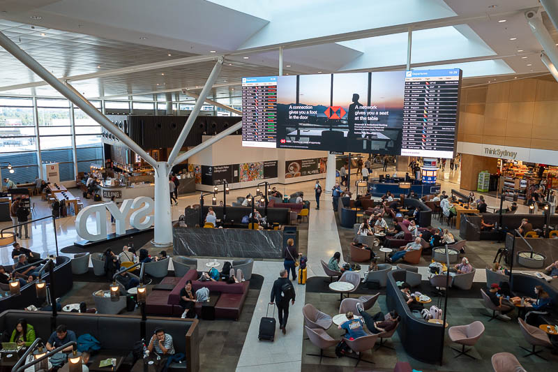 Sydney-Airport - A second food court! I will not partake. Sadly the Virgin / ANA (All Nippon Airways) code share agreement does not extend to lounge access, and ANA do