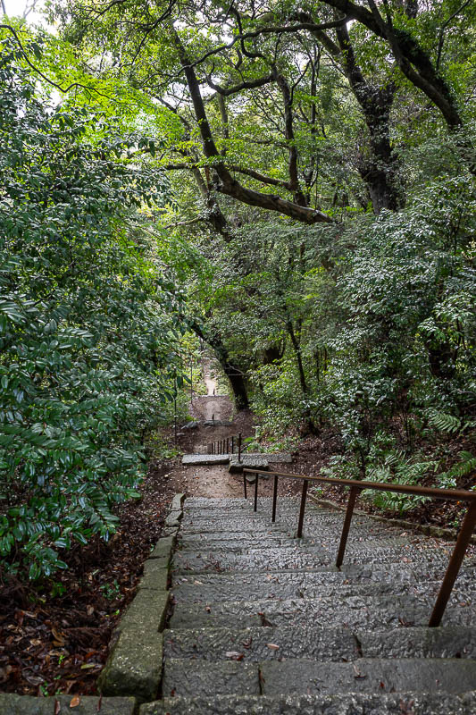 Japan-Tokyo-Hiking-Kasama-Wakaguni - This was one of the steepest staircases ever, with the stairs in poor condition, many sloping downwards and mossy.