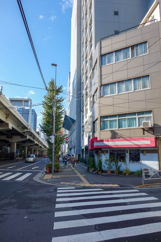 Japan 2015 - Tokyo - Nagoya - Hiroshima - Shimonoseki - Fukuoka - This is the outside of my hotel, complete with noisy highway overpass out the front, and a mass of various elevated train lines out the back. Somehow 