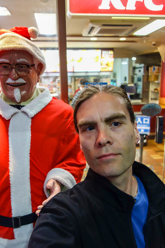 Japan-Nagoya-Rain-Illumination - I tried really hard for a creepy photo here, where I was being molested by KFC santa, but I couldnt make it work without a selfie stick. Luckily I don