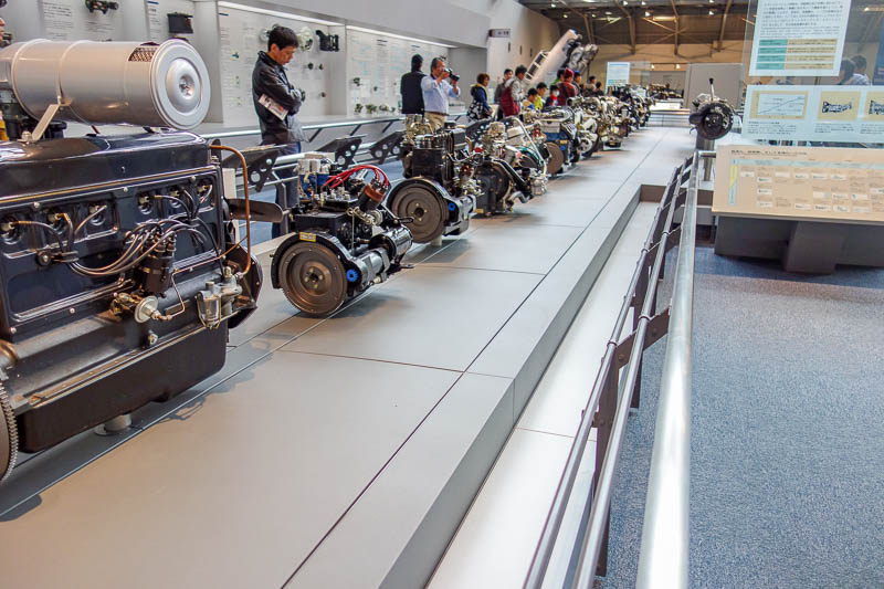 Japan-Nagoya-Rain-Toyota - This included examples of every engine, transmission, steering rack, brake system and suspension system they have ever produced. The surprising thing 