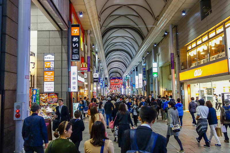 Japan-Hiroshima-Shopping Street-Food-Okonomiyaki - It was very busy.