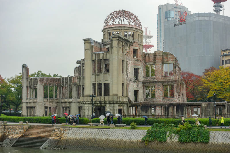 Japan 2015 - Tokyo - Nagoya - Hiroshima - Shimonoseki - Fukuoka - Nearby is the only building that remained standing, or so the legend goes. I think the real story is they demolished a lot of stuff really quickly, bu