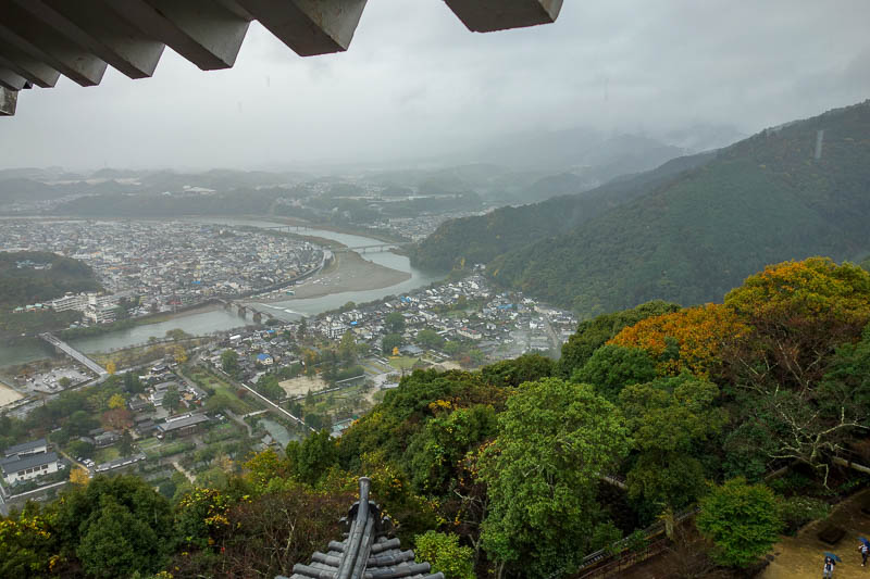 Japan-Iwakuni-Bridge-Rain-Hiking - View back down to the bridge.