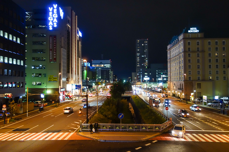 Visiting 9 cities in Japan - Oct and Nov 2016 - Heres a random streetscape from an overpass. There are a lot of bigger buildings in Sapporo. I saw a residential apartment building that was 35 levels