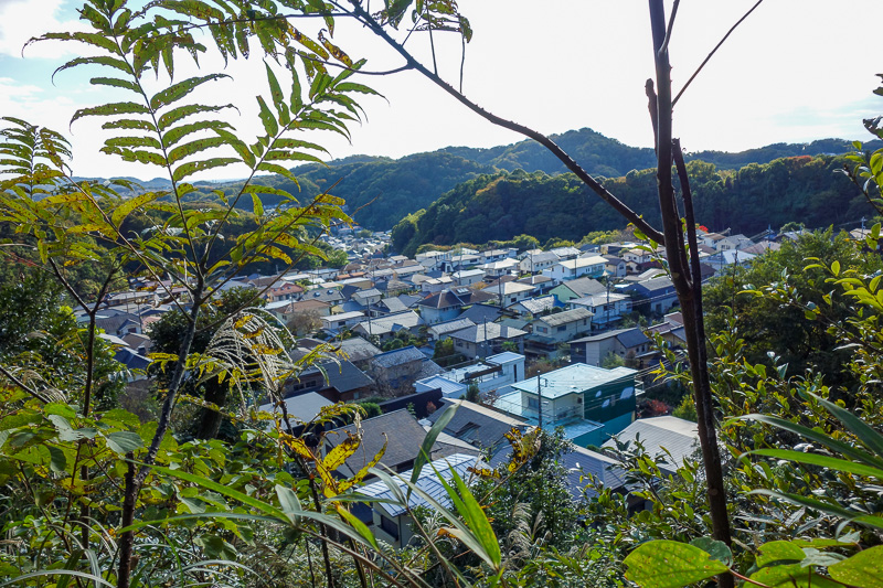 Visiting 9 cities in Japan - Oct and Nov 2016 - Then after quite a while, but easy flat hiking, you spot the end point, a small part of Kamakura in a valley. Theres a vending machine where the trail