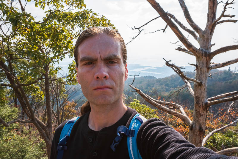 Back to Japan for even more - Oct and Nov 2017 - Here I am. The slow going to this point due to single file and waiting meant I hadnt even broken a sweat. Others were draped in a towel continually dr