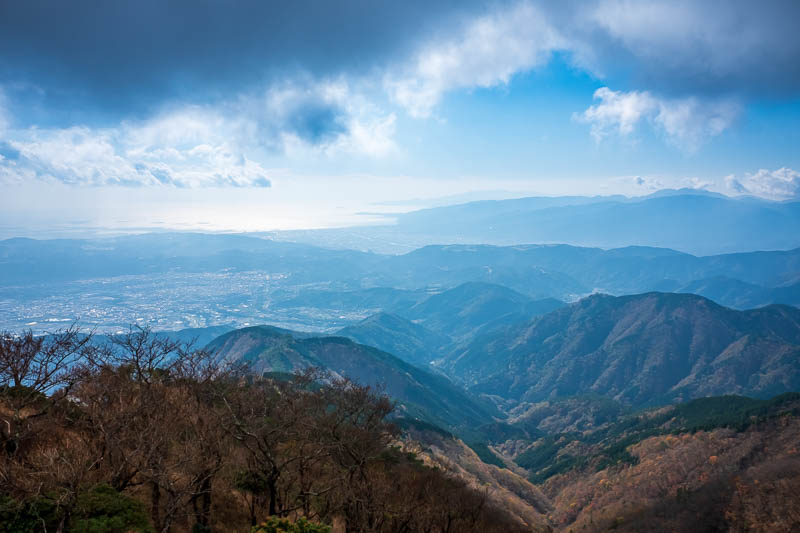 Japan-Hiking-Mount Tanzawa-Shibusawa - The view down the coast. If a Tsunami came now, I was safe.