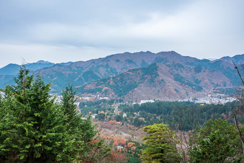 Japan-Tokyo-Nikko-Hiking-Mount Toyama - The hills across the valley. All the WORLD HERITAGE SITE!!! shrines are in amongst those pines in the valley.