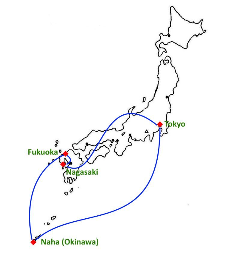 Of course I am back in Japan yet again - Oct and Nov 2018 - I made a map to explain where I am going. Enjoy my map.