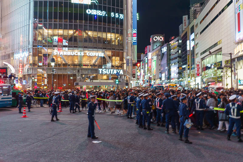 Japan-Tokyo-Halloween-Shibuya - This is taken as I was halfway across, getting crushed, the police have set up a hole in the middle and would occasionally drag people out of the crus