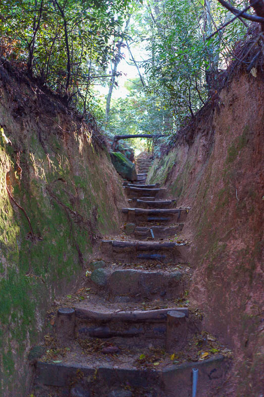 Japan-Fukuoka-Hiking-Dazaifu - Then the steps start, not too steep at first.