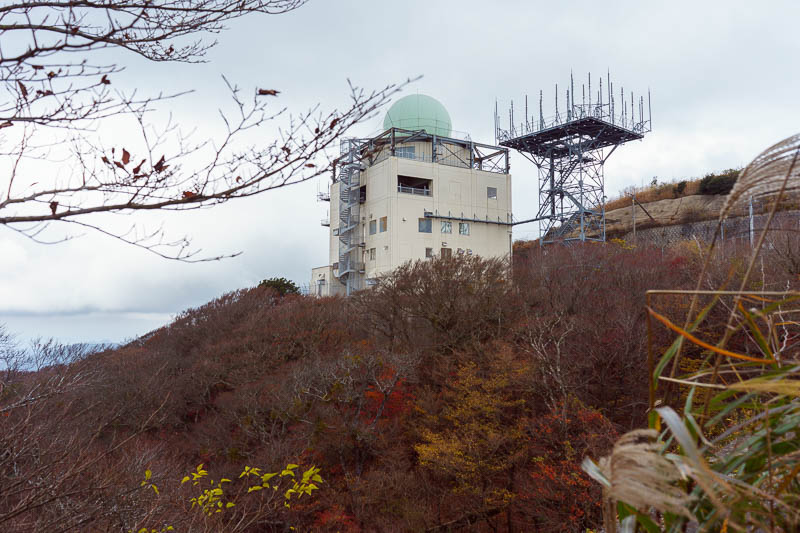 Japan-Fukuoka-Hiking-Dazaifu - Hmm, the peak of Mount Sangun has been ruined by radar, mobile phone, tv and godzilla spotting towers.