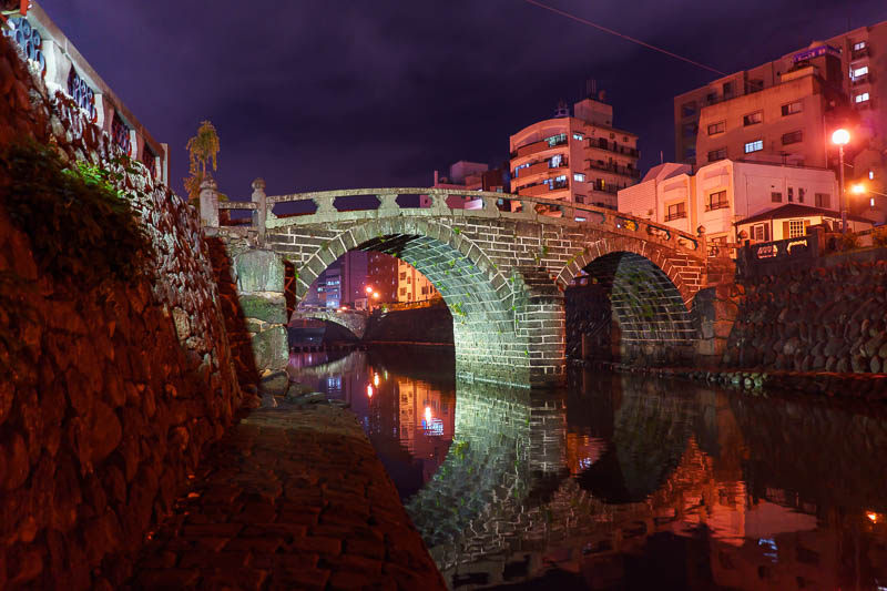 Japan-Nagasaki-Chinatown-Food - This bridge is called the 'spectacles bridge'. Handheld 1/10, nice reflection, best photo of the evening.