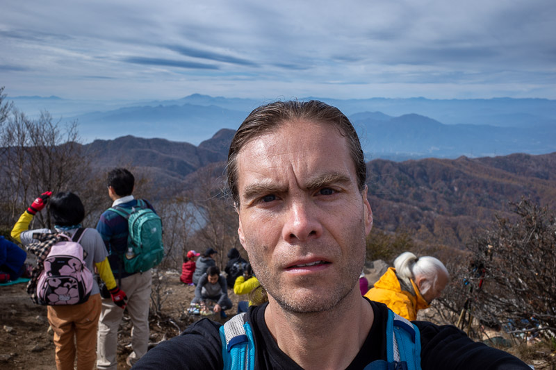 Japan-Hiking-Mount Akagi - My big unshaven sweaty head, in all its glory. So much glory.