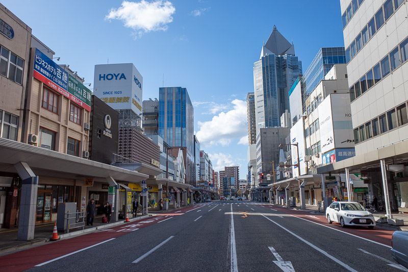 Japan for the 9th time - Oct and Nov 2019 - This is basically where my hotel is in Furumachi. It all looks nice and modern and colorful, but shut and without people.