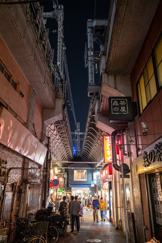 Japan for the 9th time - Oct and Nov 2019 - I remembered to look up to have an upward look from under the tracks. Things are looking up.